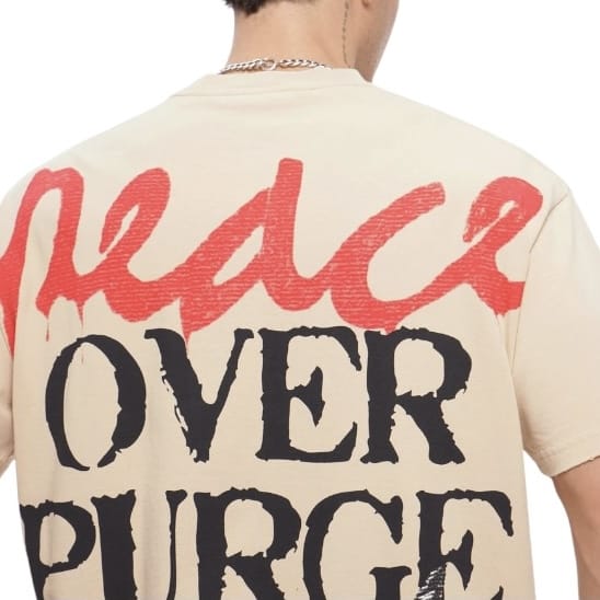 Valabasas Peace Over Purge Tee (Beige) VLBS-VT1-1105