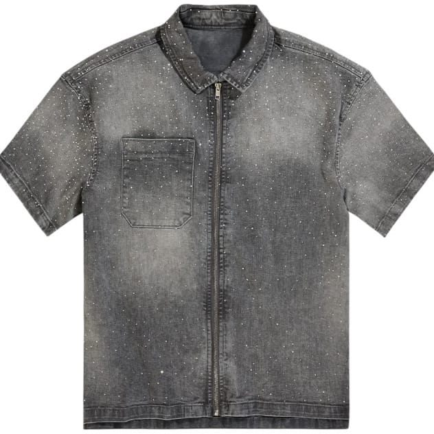 Jordan Craig Radiant Denim Zip Up Shirt (Smoked Grey) 2082