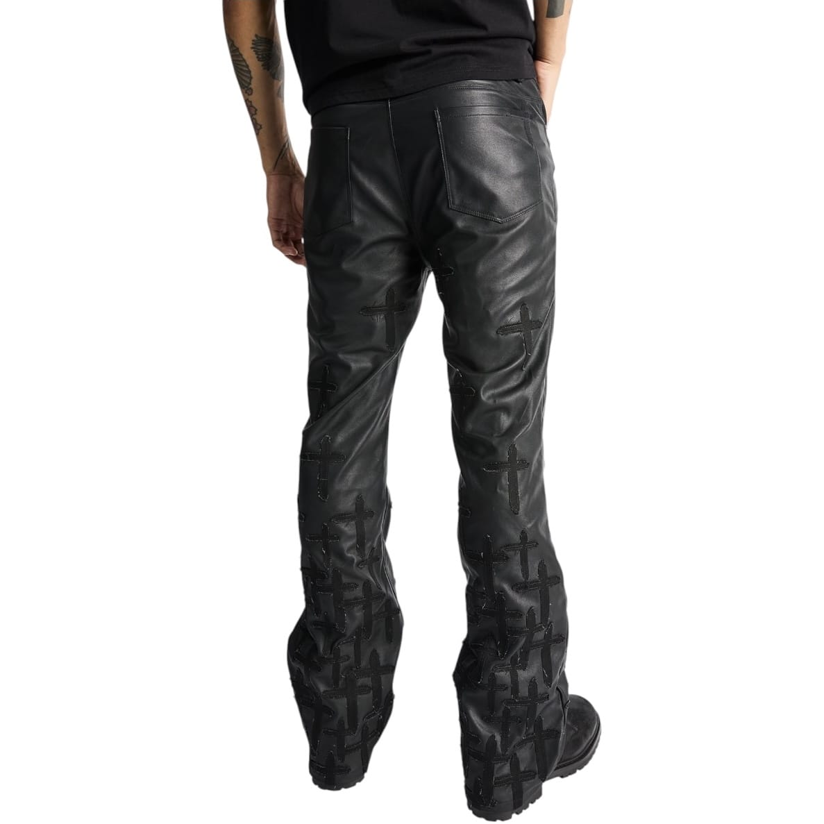 Rta Mael Slim Flare Jean (Black Descending Cross)