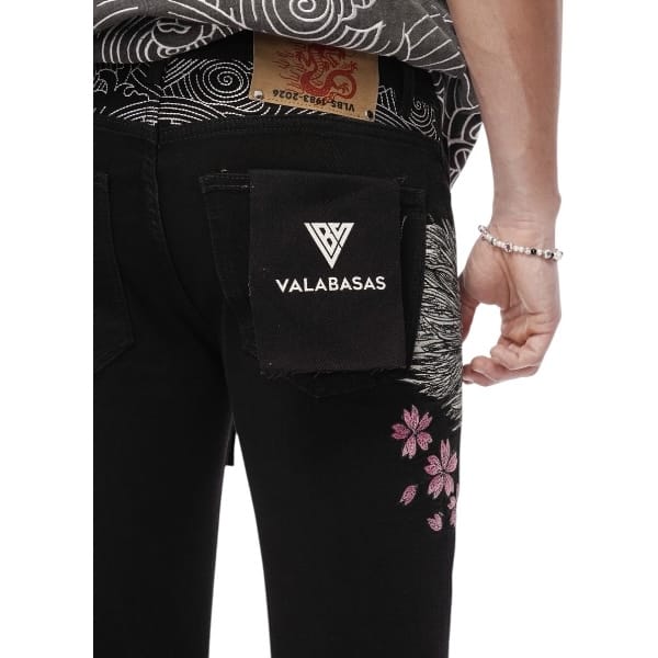 Valabasas Tenka Stacked Denim Jean (Jet Black) VLBS-VJ3-1127