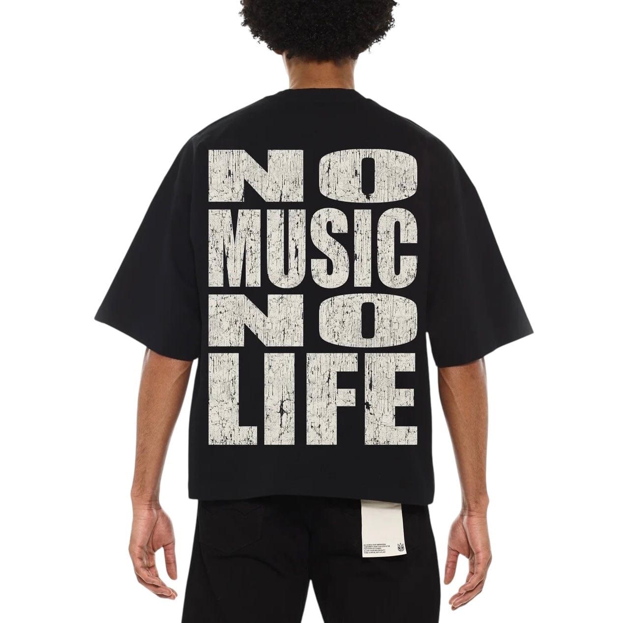 Cult Of Individuality Oversized Hwt No Music No Life Boxy SS Tee (Black)