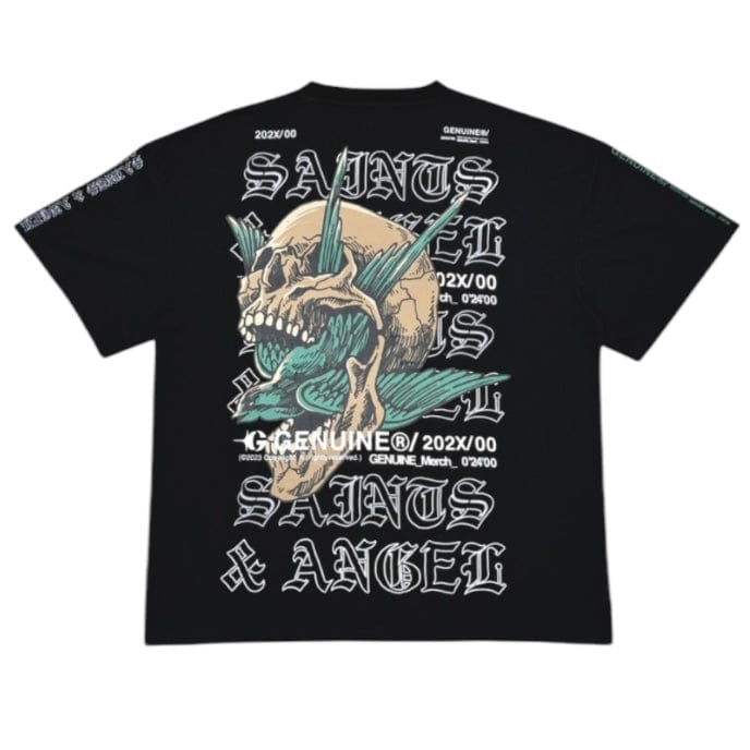 Genuine Saints & Angels T Shirt (Black) GN6189-BLK