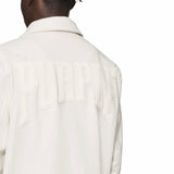 Purple Brand Title Antique White Letterman Jacket (Off White) P645-FAWT224