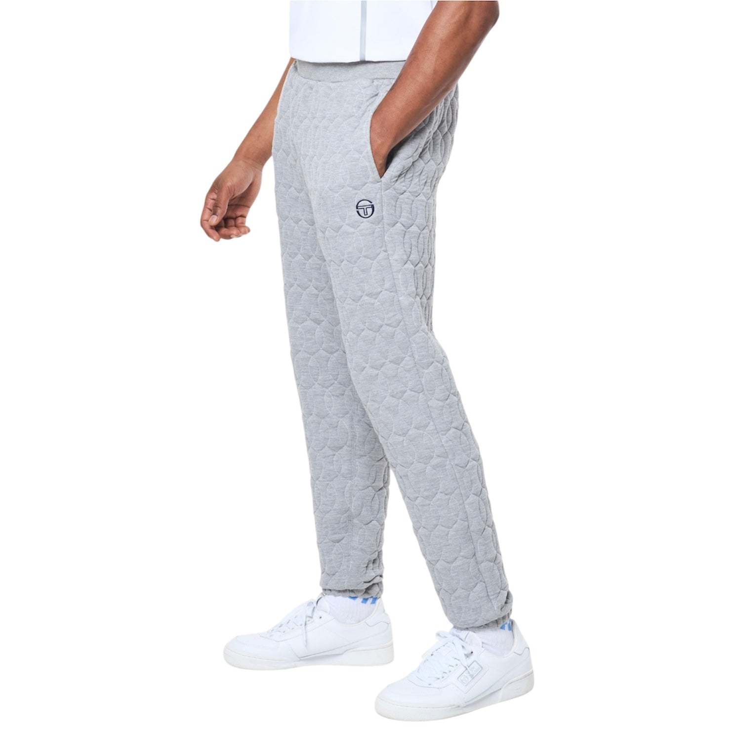 Sergio Tacchini Aversa Quilted Hoodie & Sweatpants Set (Light Heather Grey)