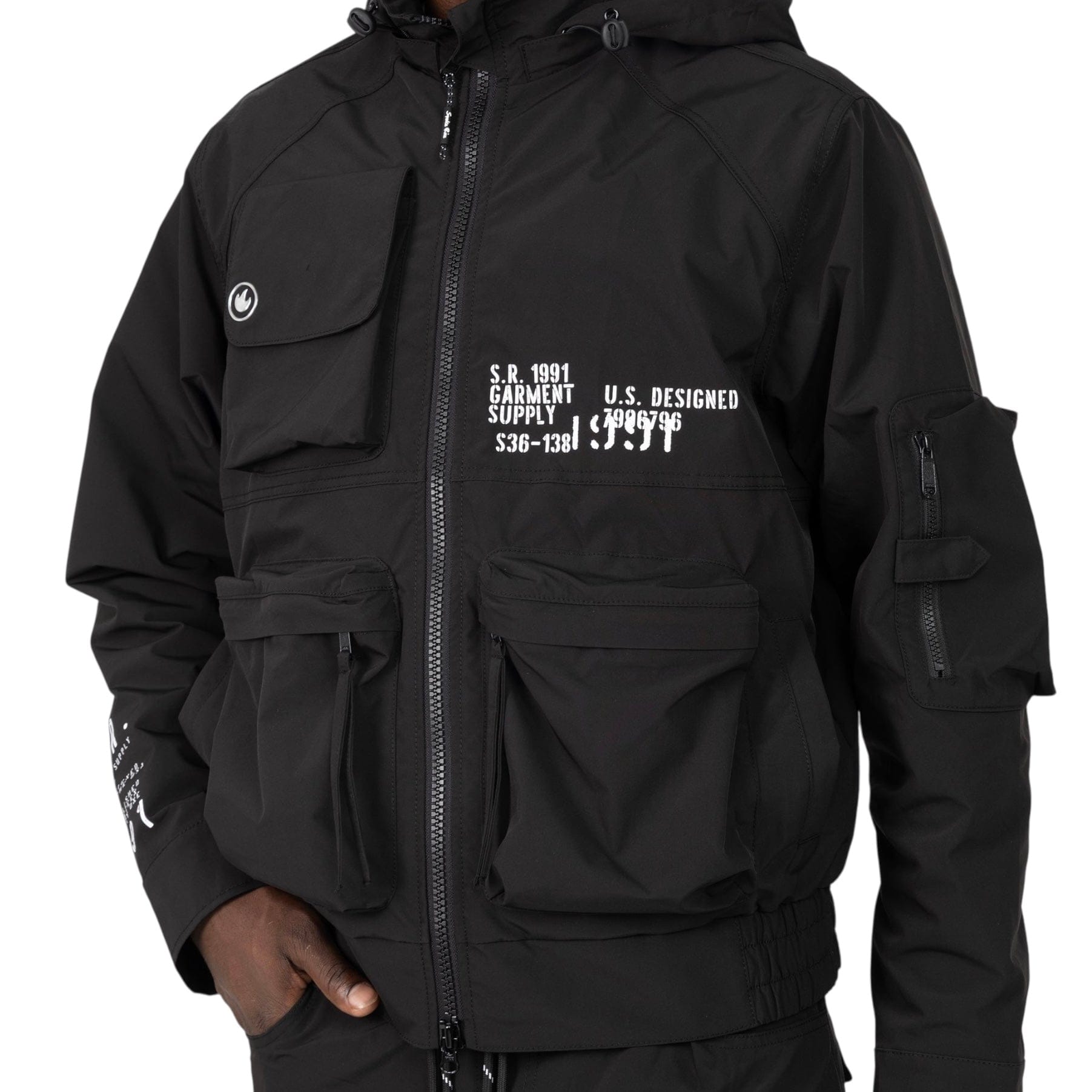 Smoke Wise Utility Windbreaker Set (Black)