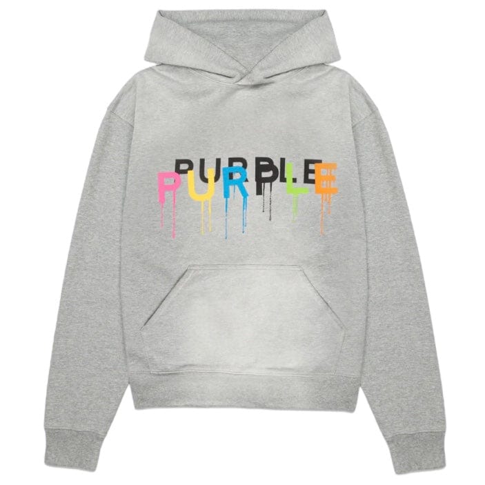 Purple Brand Painted Wordmark Hoodie (Heather Grey) P447-HHGW124