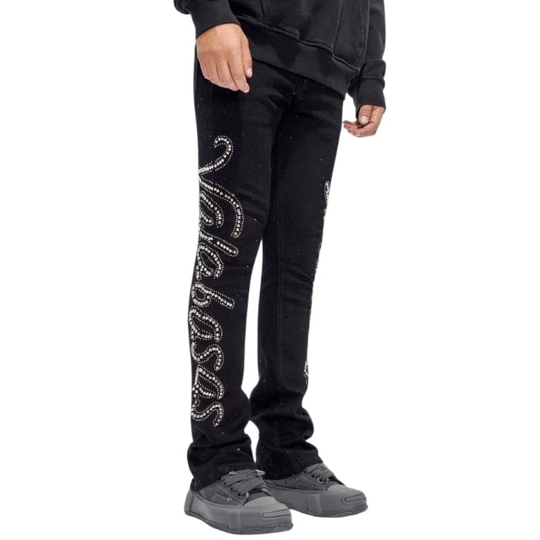 Valabasas Lattice Stacked Denim (Jet Black) VLBS-VJ3-1030