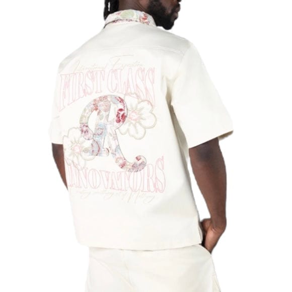 Smoke Rise Boxy Tapestry SS Buttoned Down Set (Ecru) WH25196