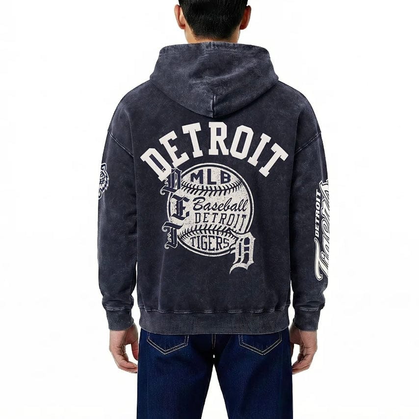Pro Standard Detroit Tigers Street Team Pullover Hoodie (Washed Midnight Navy)