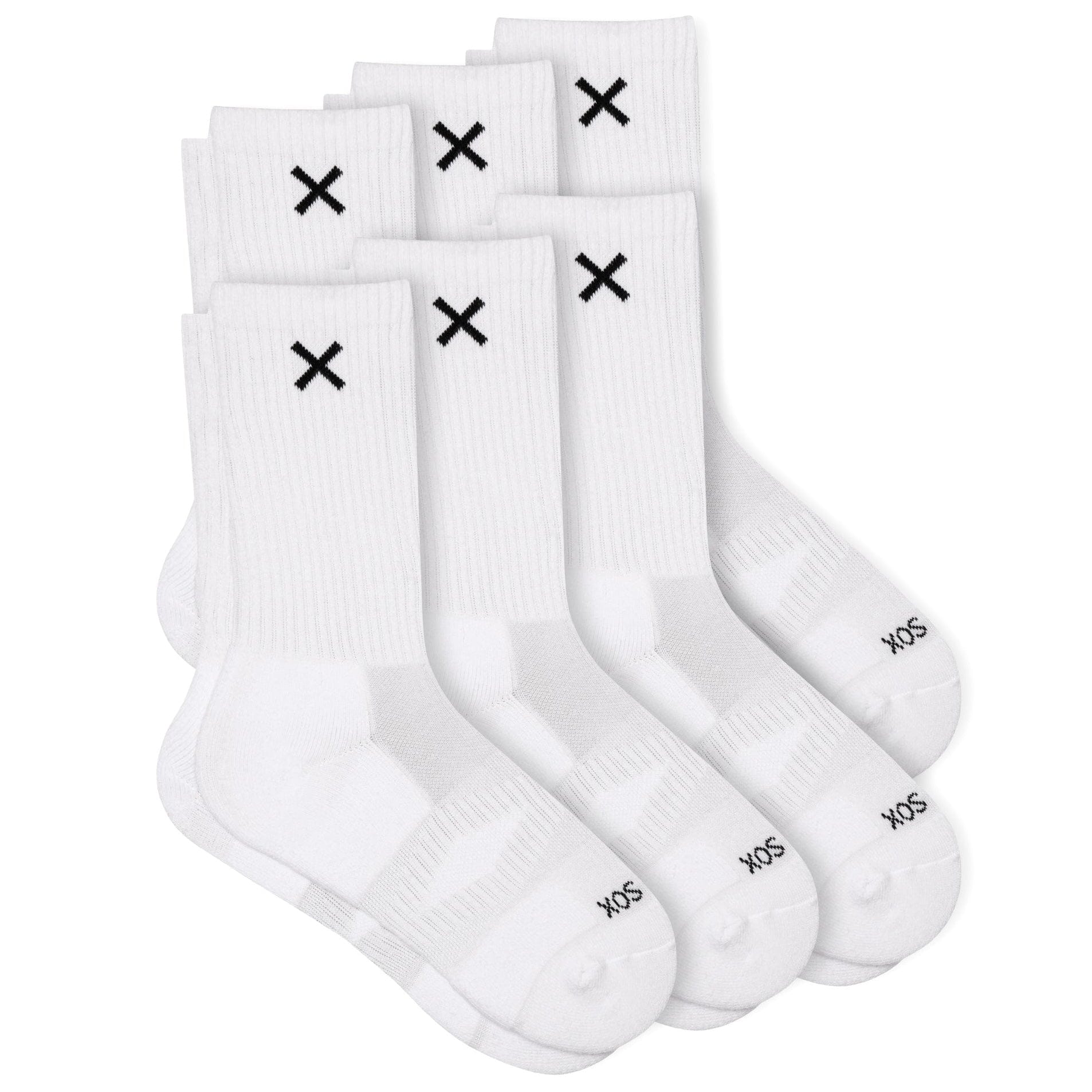 Odd Sox Basix Crew Socks (White) 6-Pack