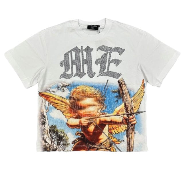 Mixed Emotion Angel Rhinestone Tee (White)