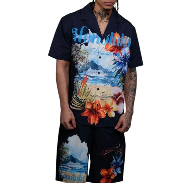 Civilized Maison Blanche Short Set (Navy) CZ6318-6319