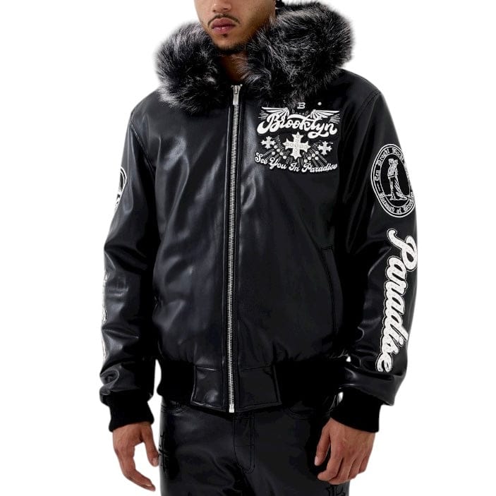 See You In Paradise Crooklyn Hooded Bomber Jacket (Black) 91681