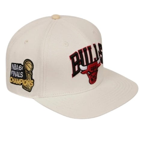 Pro Standard Chicago Bulls Wordmark Logo Wool Snapback (Eggshell)