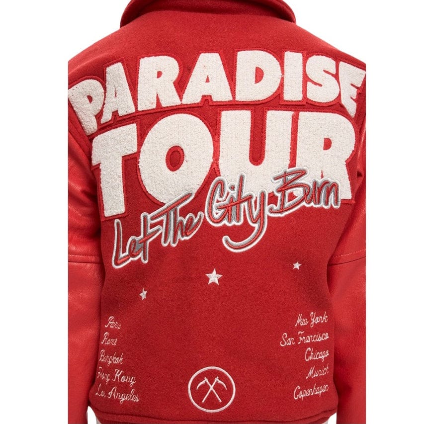 Kids Jordan Craig Paradise Tour Varsity Jacket (Red) 91632K