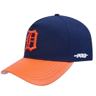 Pro Standard Detroit Tigers City Ransom Leather Pinch Front Strapback (Navy)