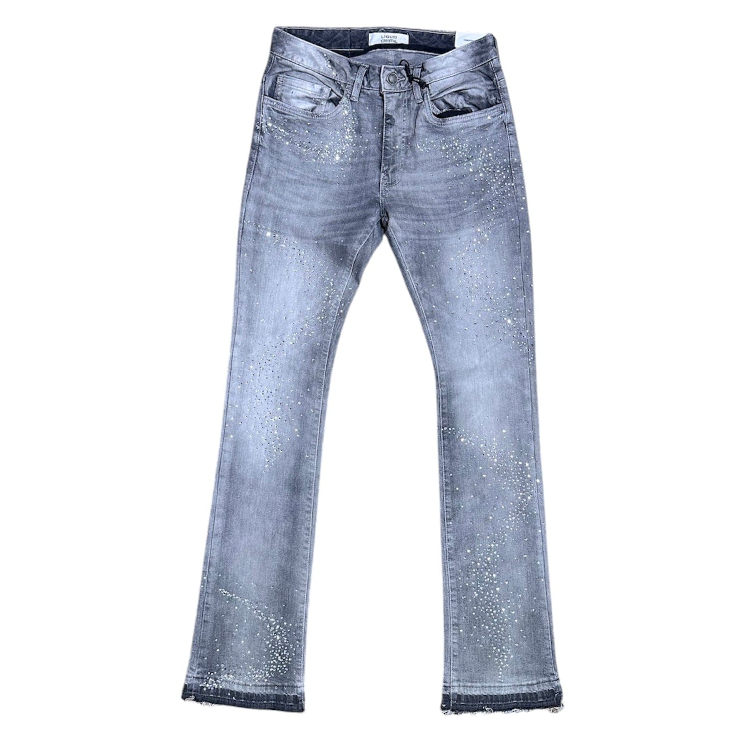 Liquid Crystals Small & Big Crystals Stacked Denim (Cement Wash) JTF2316
