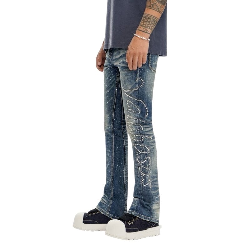 Valabasas Lattice Stacked Denim (Dark Blue) VLBS-VJ3-1030