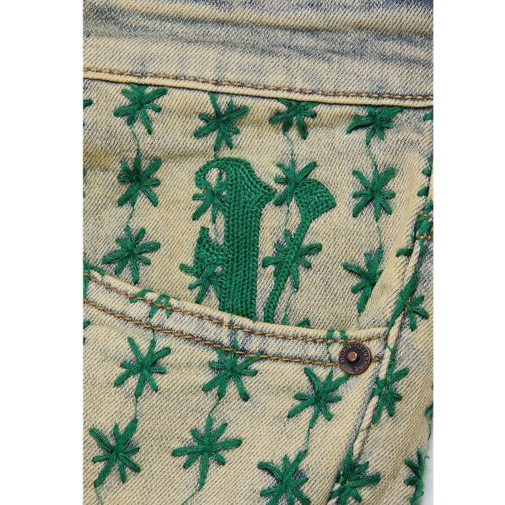 Valabasas Asterisk Stacked Flare Jean (Blue/Green) VLBS1101623