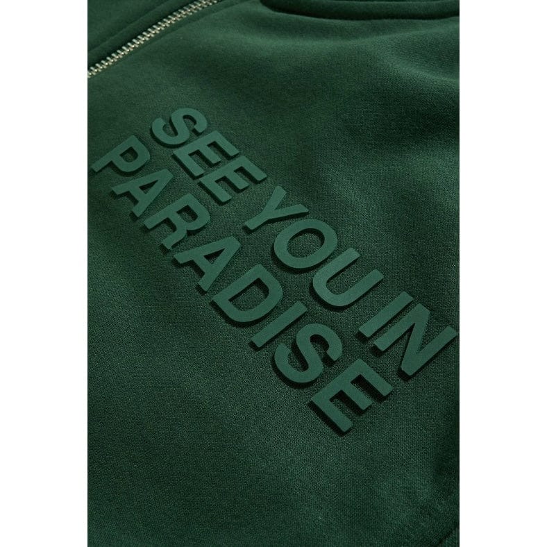 See You In Paradise Tonal Zip Up Hoodie (Deep Olive) 8863H