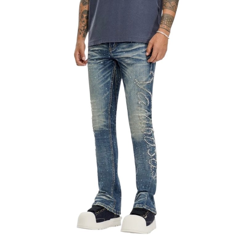 Valabasas Lattice Stacked Denim (Dark Blue) VLBS-VJ3-1030