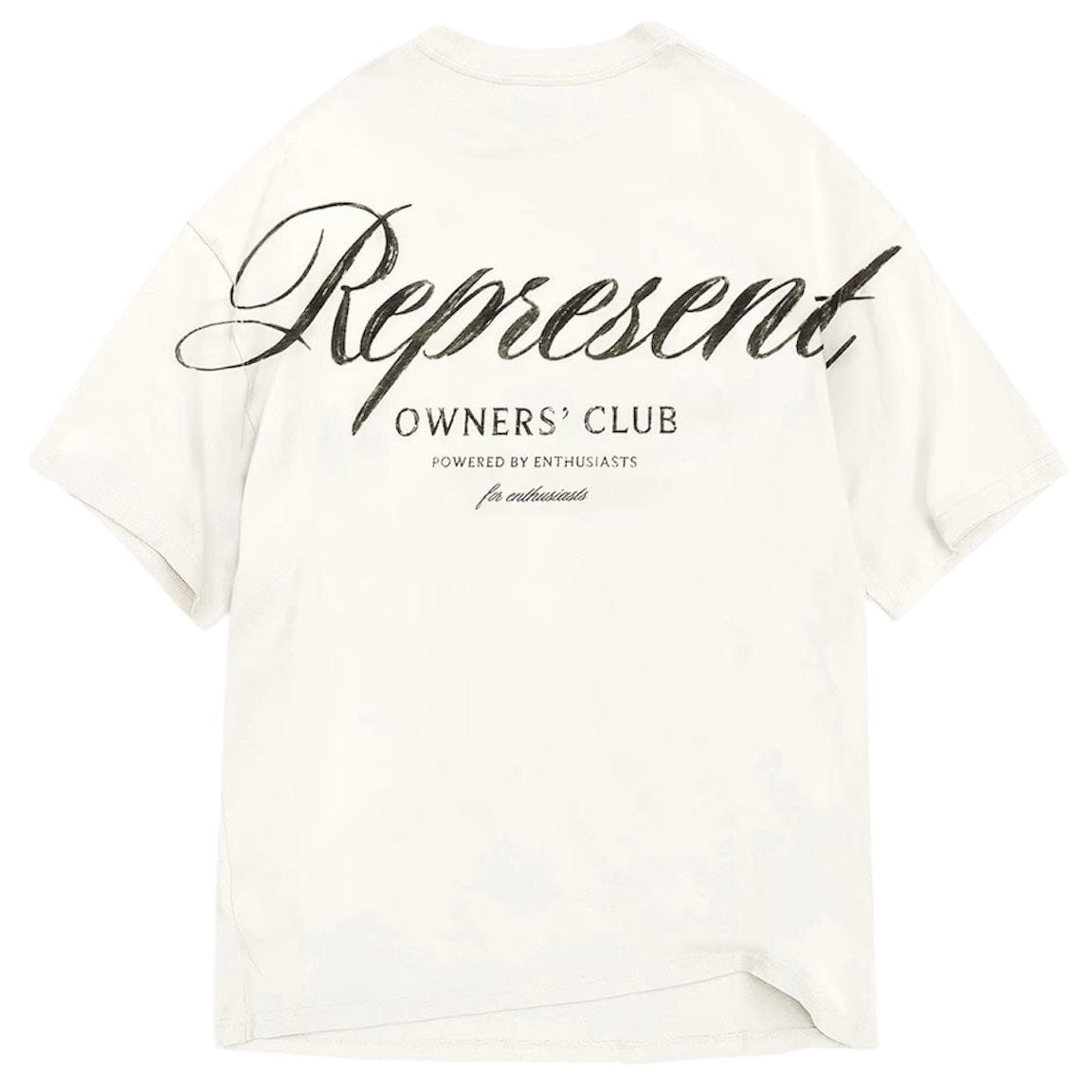 Represent Owners Club Script T Shirt (Flat White)