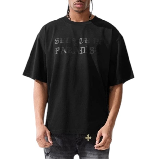 See You In Paradise Cropped T Shirt (Black Shadow) 9120A