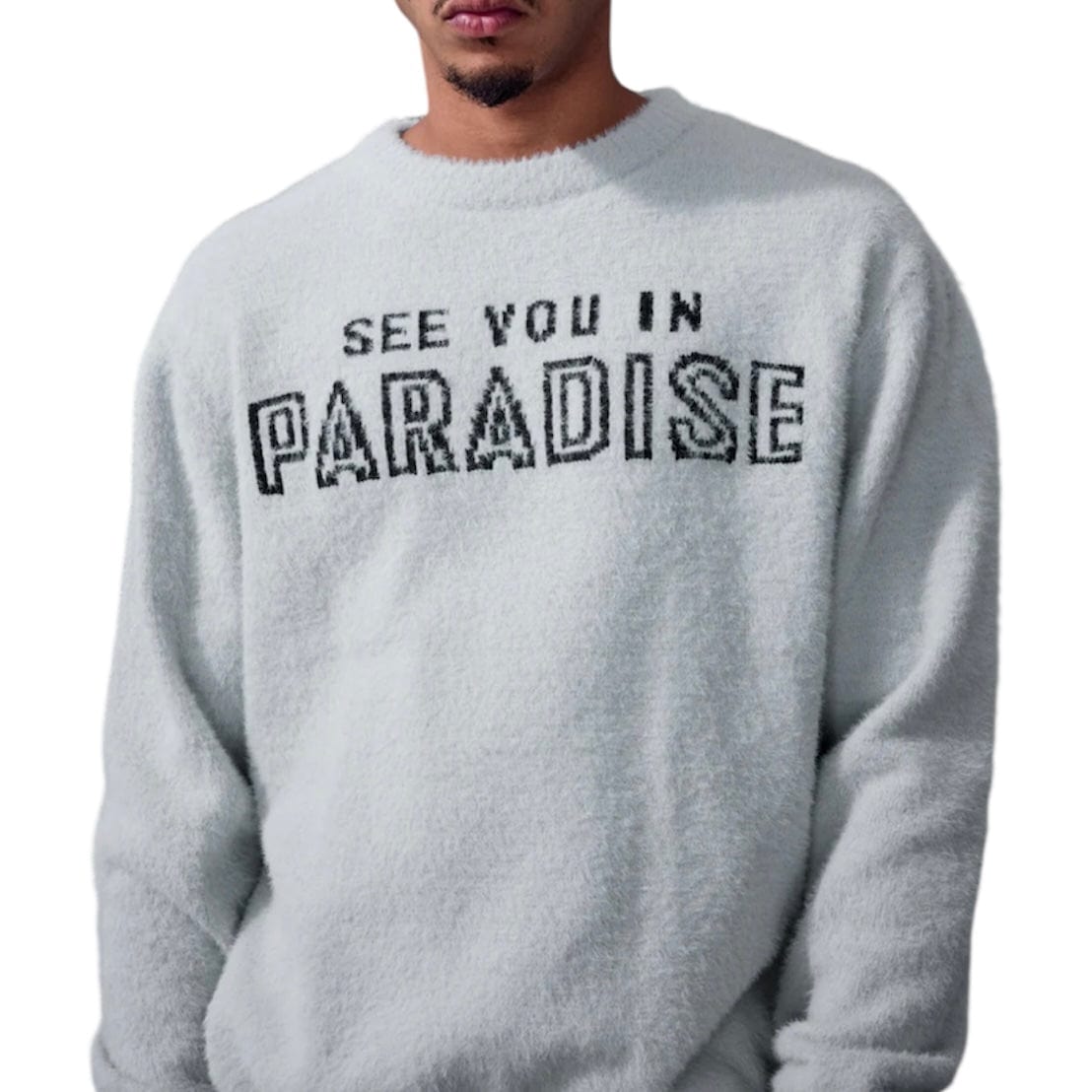 See You In Paradise Plush Crewneck Sweater (Grey) 3992