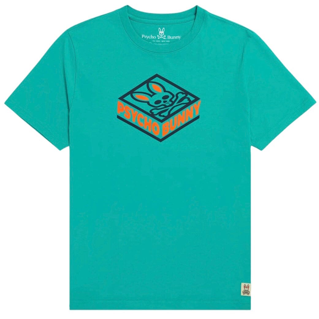 Psycho Bunny Glasson Graphic Tee (Miami Teal) B6U207Q1PC