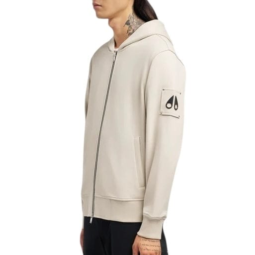 Moose Knuckles Hartsfield Zip Up Hoodie (Alabaster) M35MS609-1705