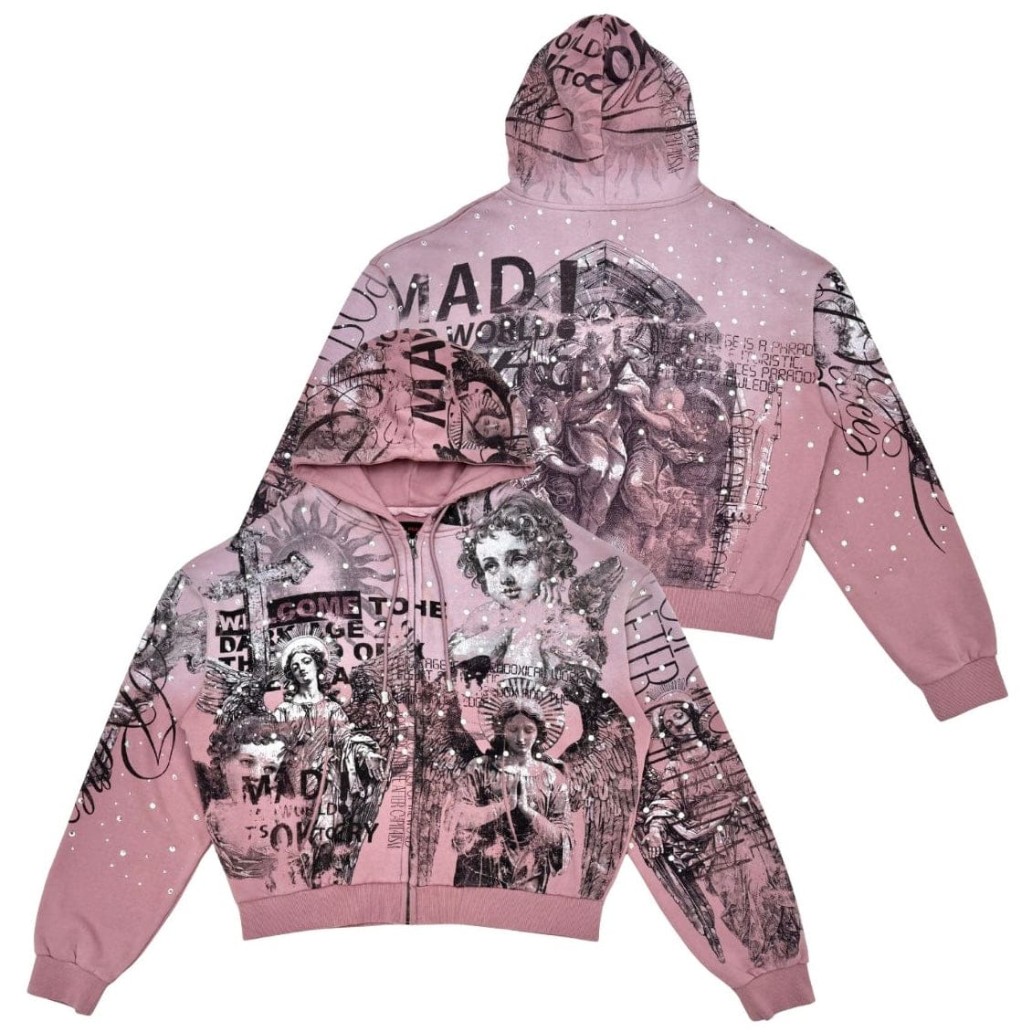 Rare Peace Washed F. Terry Zip Hoodie (Dust Pink) RK5043