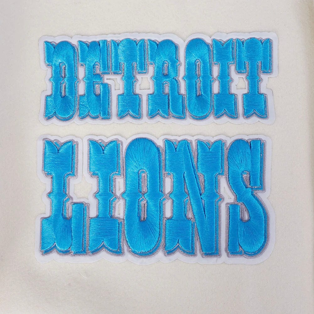 Pro Standard NFL Detroit Lions Retro Classic Varsity Jacket (Eggshell/Black)