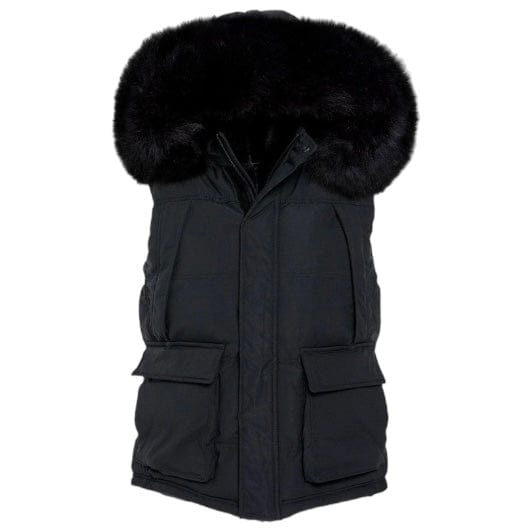 Jordan Craig Yukon Fur Lined Puffer Vest (Black) 9374V