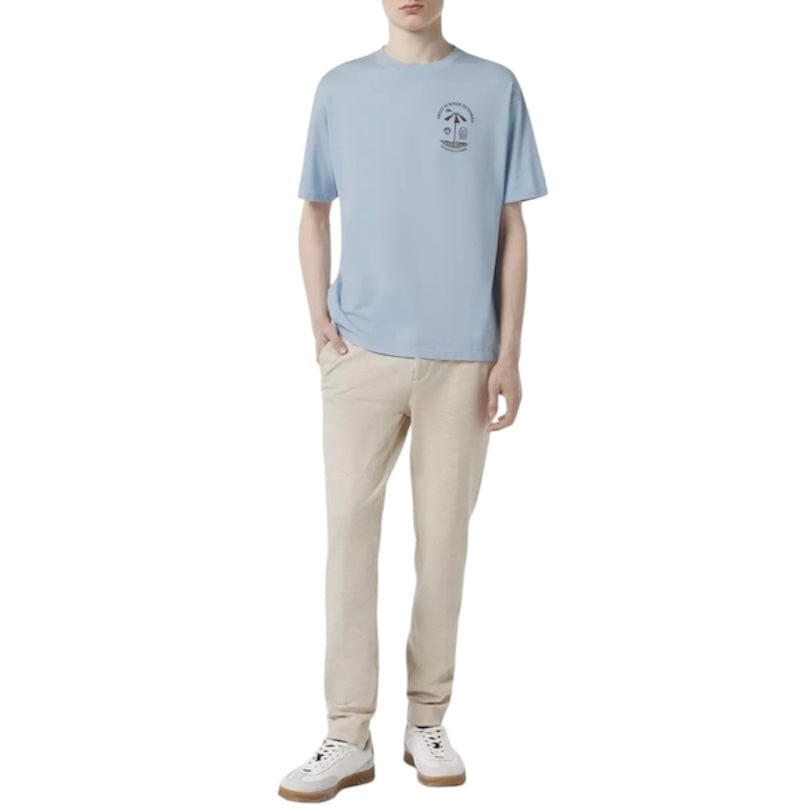 Scotch & Soda Relaxed Fit Front & Back Artwork T Shirt (Sky Blue) 180049