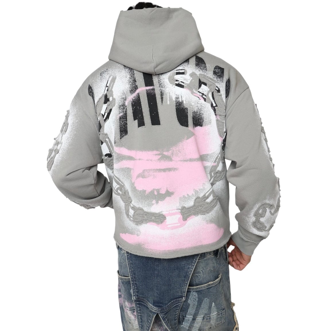 Smoke Rise Oversized Havoc Fleece Hoodie (Drizzle) FO25558