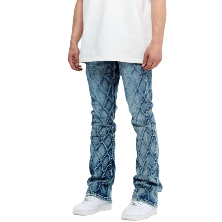Valabasas Tired Stacked Denim Jean (Blue Washed) VLBS-VJ3-1002