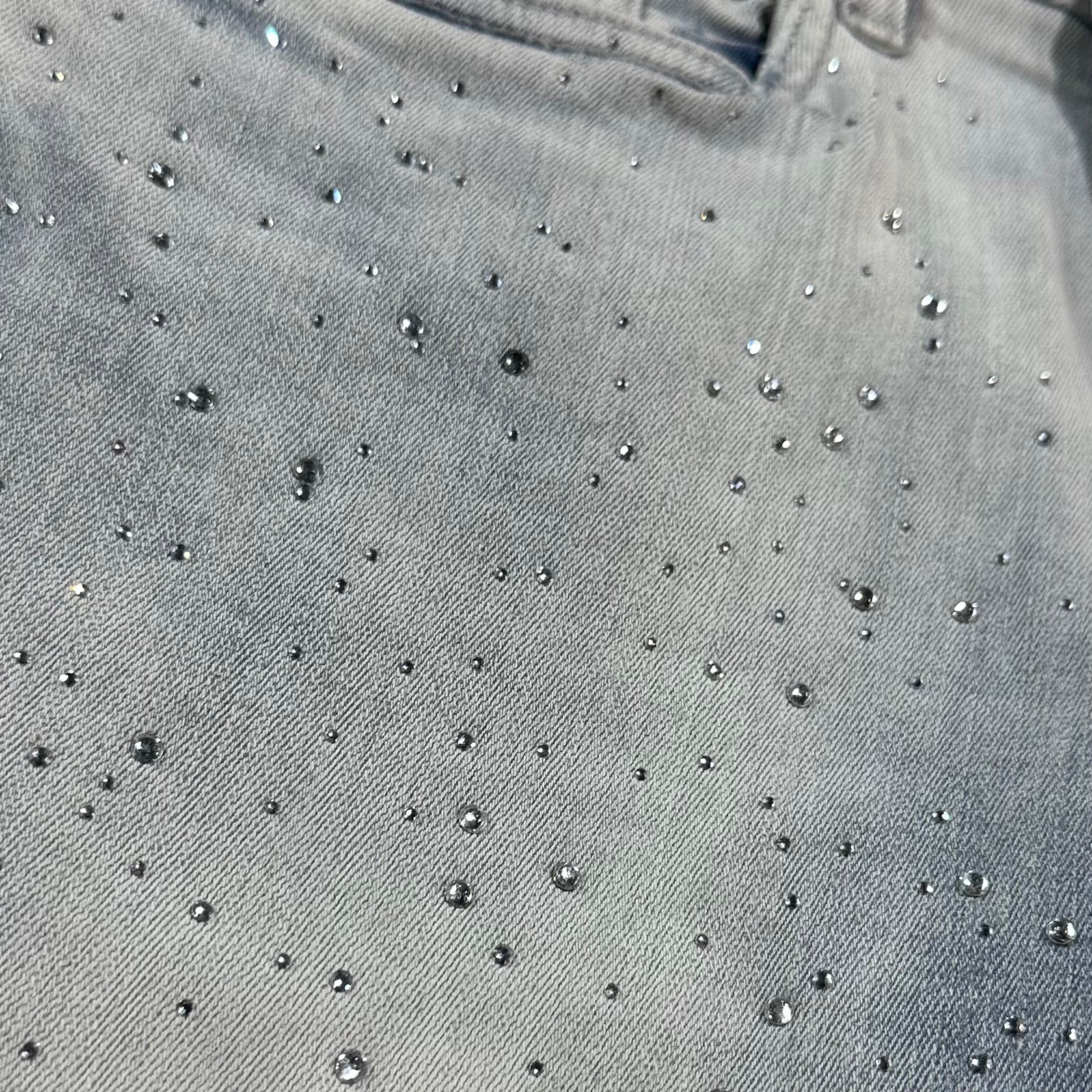 Liquid Crystals Sharp Stacked & Crystal Jean (Iced White) JTF2333