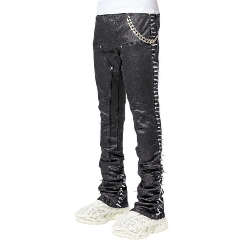 Guapi Spikes W/ Chain Denim (Obsidian Black)