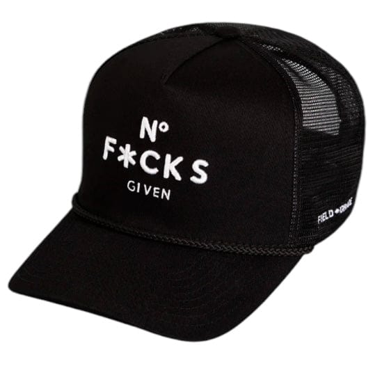 Field Grade No F*cks Given Twill Meshback Trucker Hat (Black) 1004994