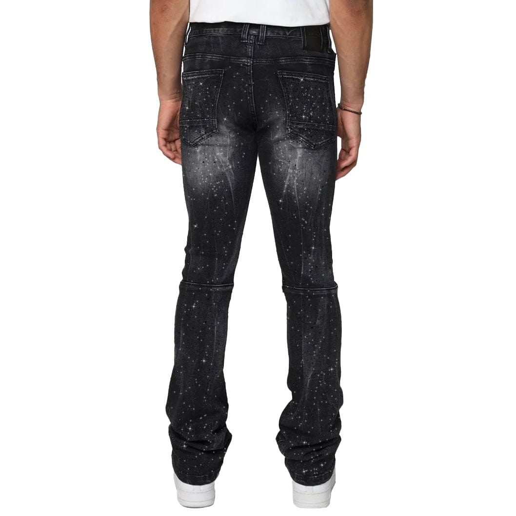 Smoke Rise Stacked All Rhinestone Jean (Hematite Black) JP25536