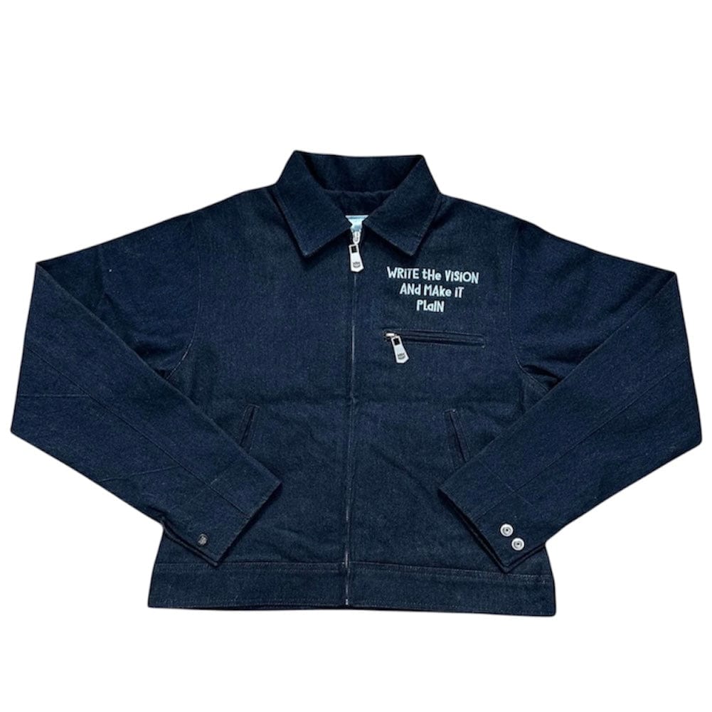 Vision Worker Full Zip Denim Jacket (Dark Denim)