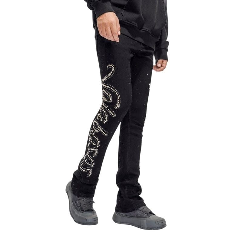 Valabasas Lattice Stacked Denim (Jet Black) VLBS-VJ3-1030