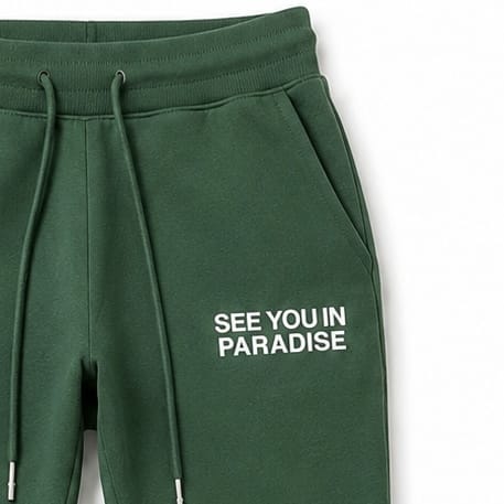 See You In Paradise Stacked Wingspan Sweatpants (Green/White) 8816L