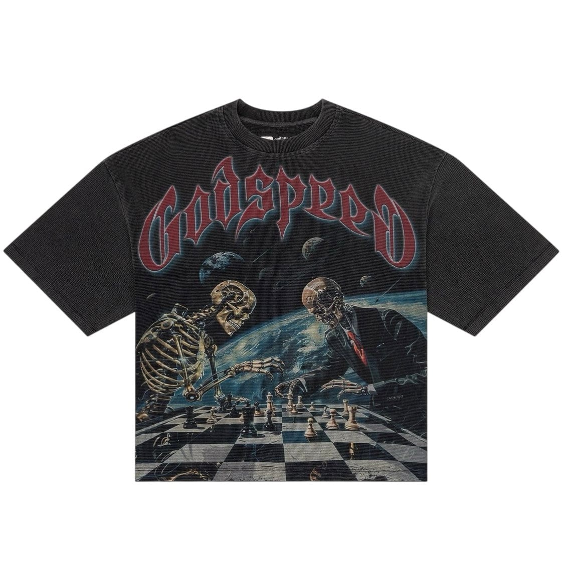 Godspeed Checkmate Thermal T Shirt (Gray Wash)