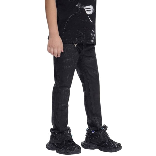 Kids Valabasas Ion Stacked Denim (Black Waxed) VPLAY-VJ3-1058