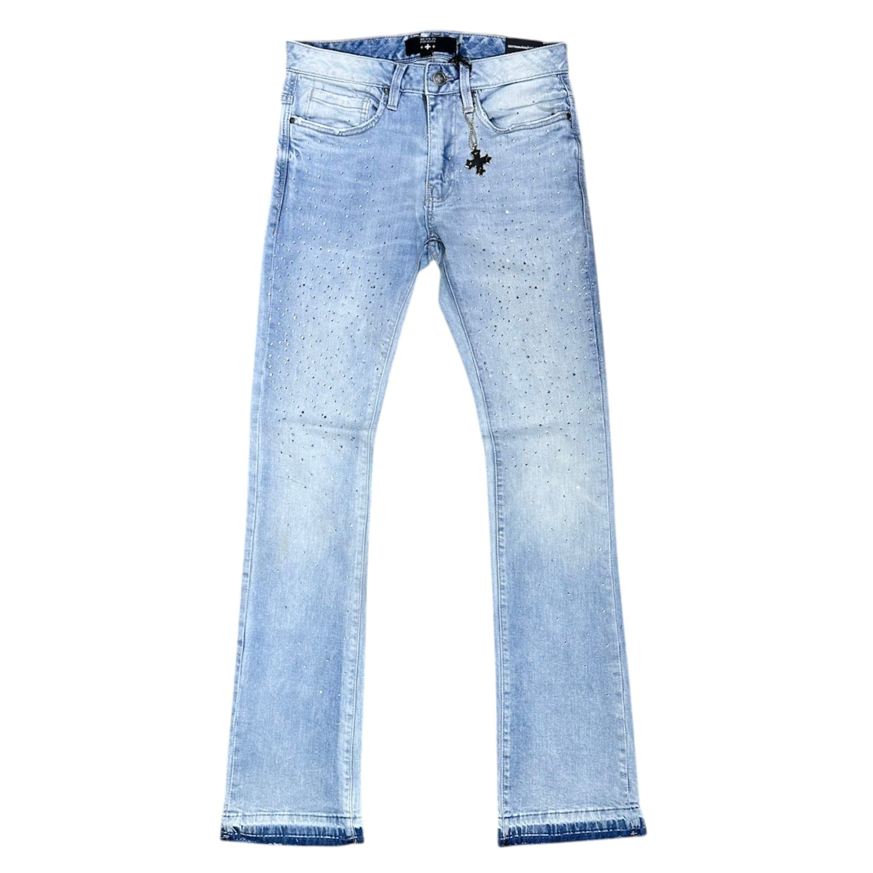 See You In Paradise Rhinestones Stacked Denim (Ice Blue) JTF2315