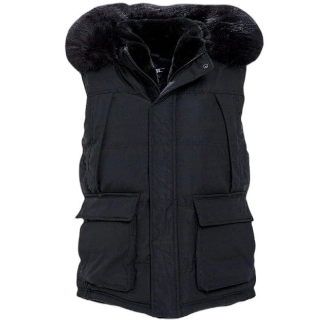 Jordan Craig Yukon Fur Lined Puffer Vest (Black) 9377V