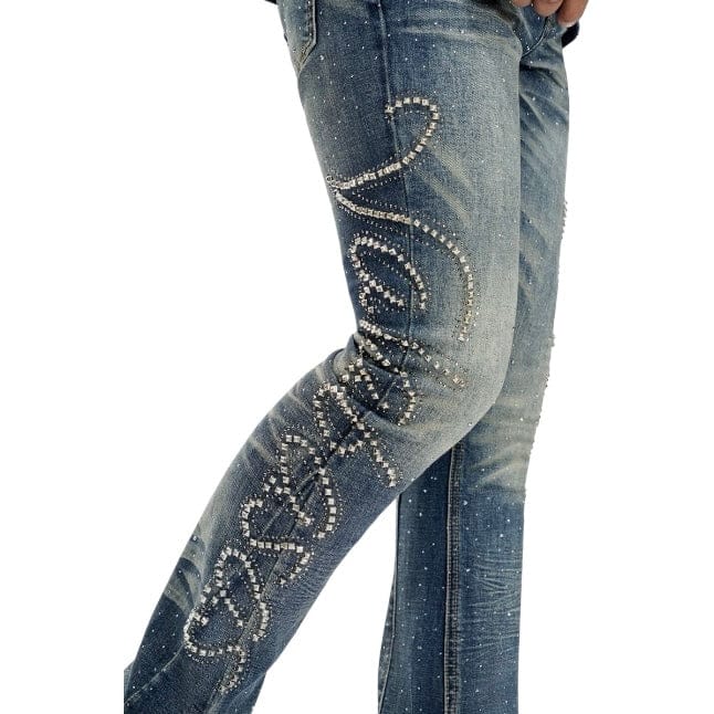 Valabasas Lattice Stacked Denim (Dark Blue) VLBS-VJ3-1030