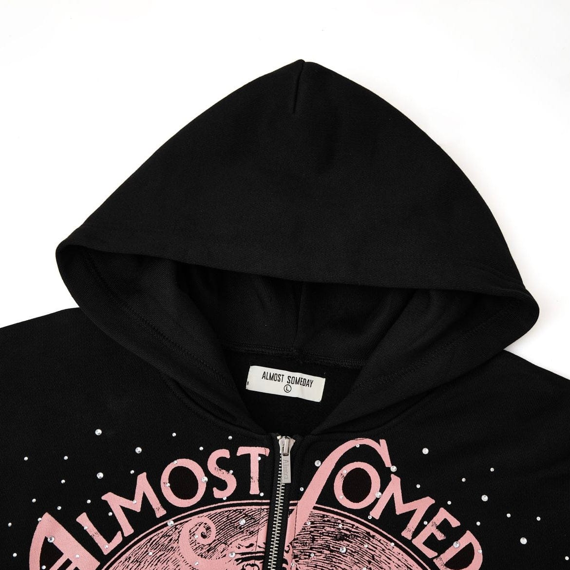 Almost Someday Lavish Zip Up Hoodie (Black) AS-H25-025