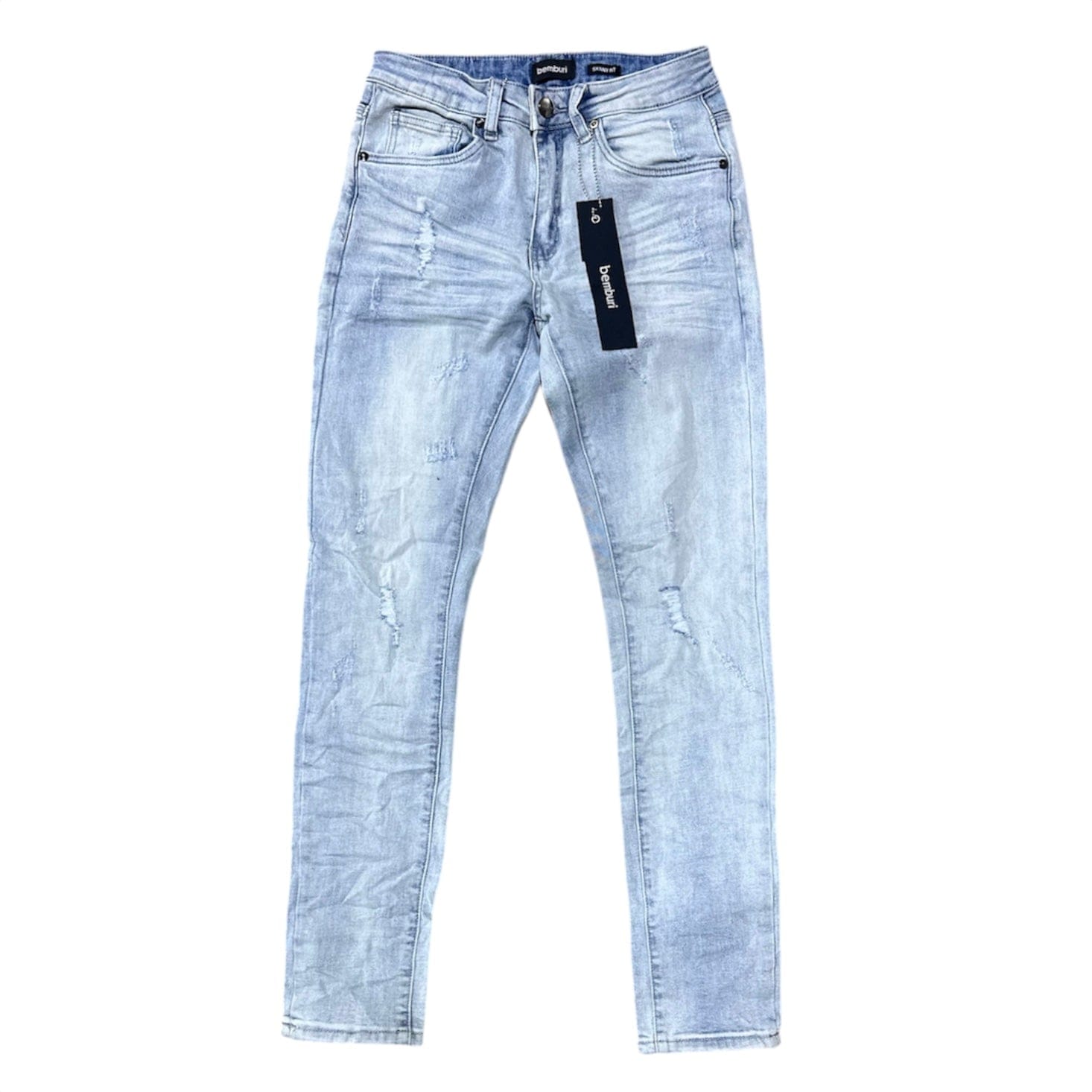 Bemburi Skinny Fit Distressed Denim Jean (Light Blue Wash) M8767D